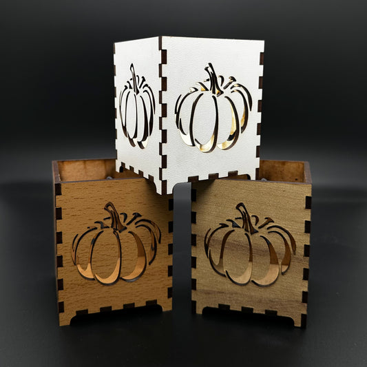 Kürbis Teelicht-Box | Halloween Teelicht-Box aus Holz (MDF) | handgefertigt | AYIKA