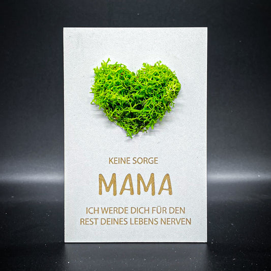 Muttertags Karte mit konserviertem Islandmoos | Flachmoos | Laser Cut / Gravur Technologie | nachhaltig produziert in Deutschland