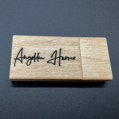 Personalisierbare Fotobox mit USB-Stick | aus Holz |  Laser Cut-Gravur | nachhaltig produziert in Deutschland